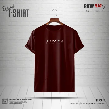Ritvy Official Half Sleeve T-shirt - Maroon