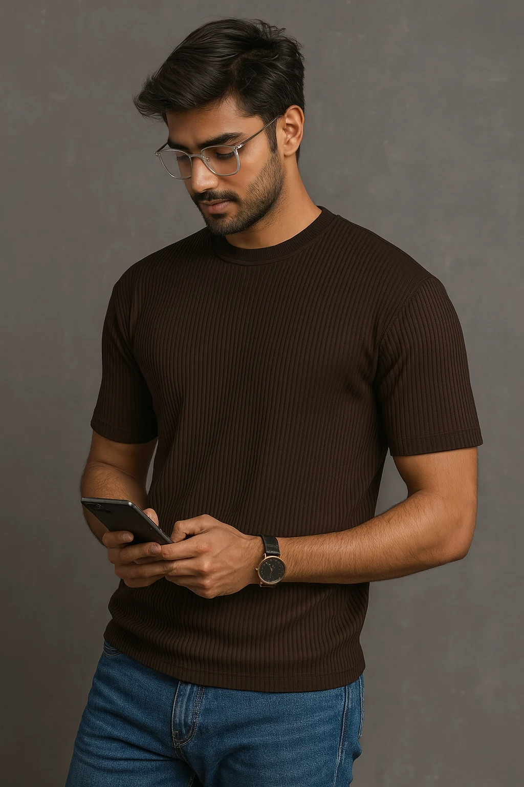 Rib Tshirt - Coffee