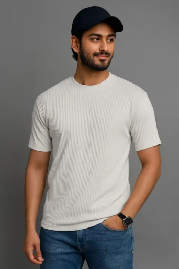 Premium Quality RIB T-shirt - Off-White