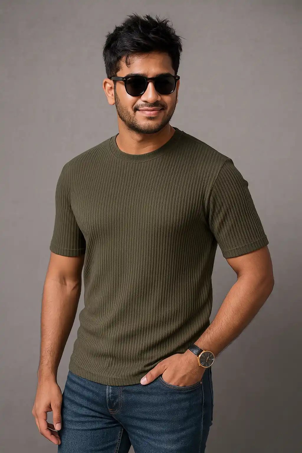 Rib Tshirt - Olive