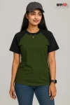 Womens Raglan – Green & Black