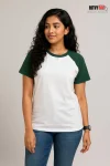 Womens Raglan – White & Green