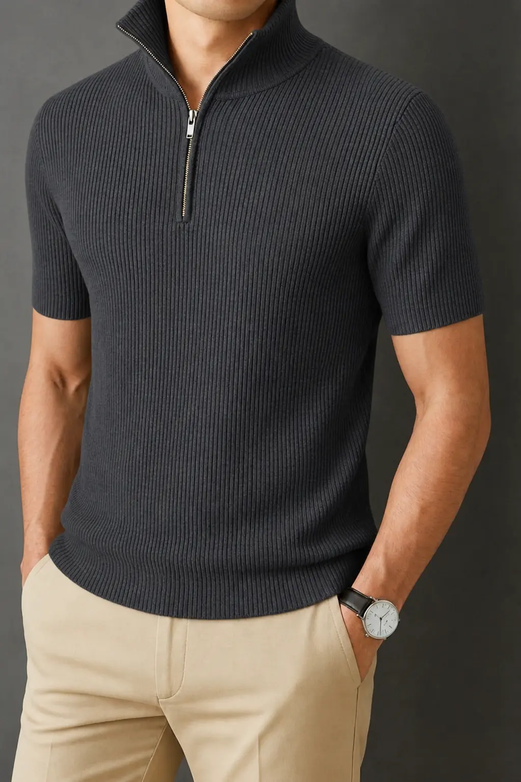 Zipper Half- Dark Gray