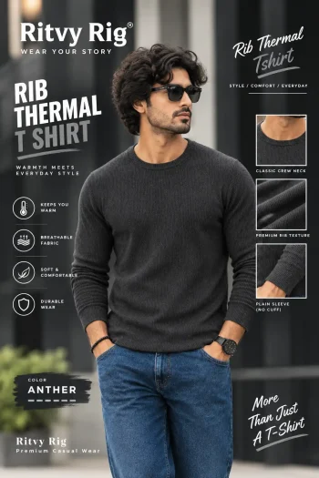 Premium Quality RIB Full Sleeve T-shirt - Anther