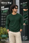 Premium Quality RIB Full Sleeve T-shirt - Green