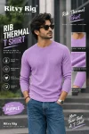 Premium Quality RIB Full Sleeve T-shirt - Dull Purple